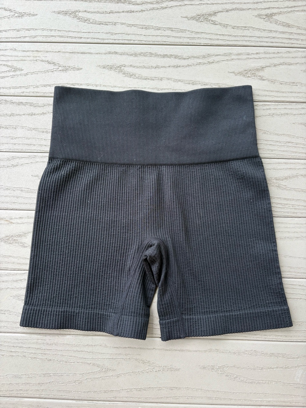 Colsie Black Ribbed High Rise Biker Shorts